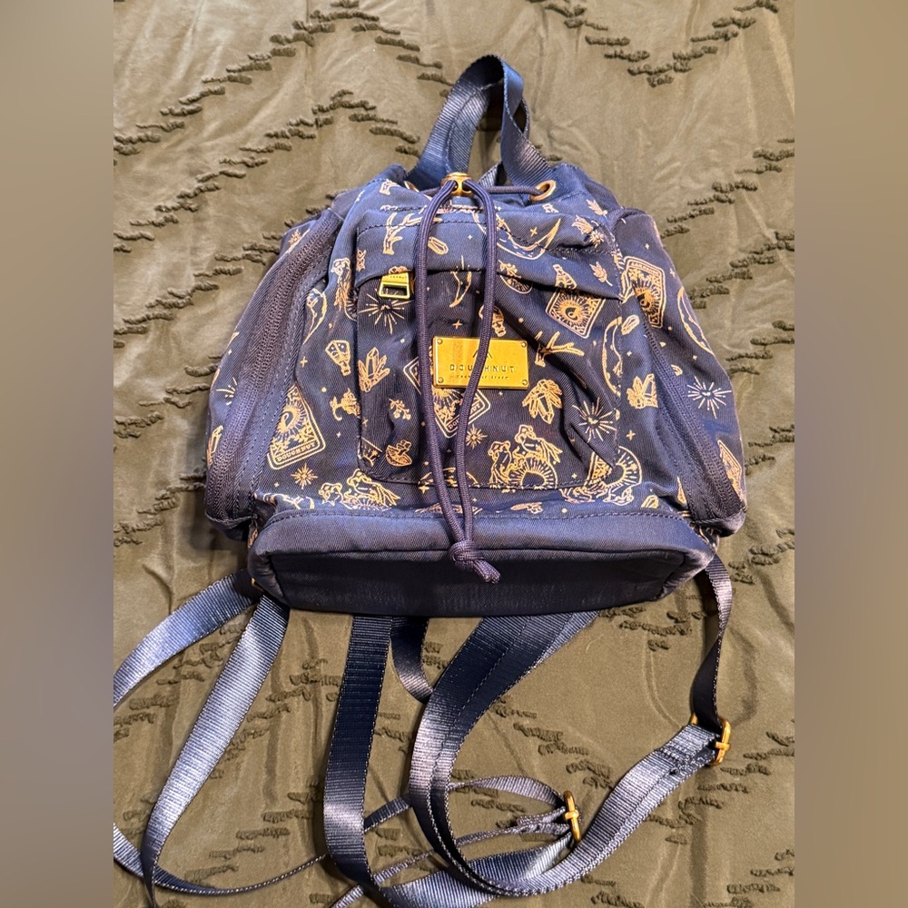 Doughbut Navy and Gold Patterned Backpack
